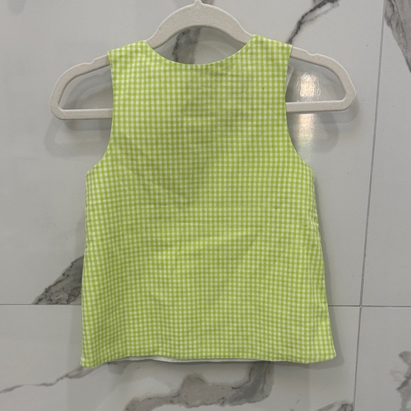 Green Gingham Toddler Dress with Orange Pumpkin Fall Patch - Picture 6 of 6